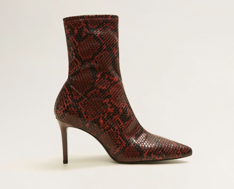 Mango Snake Effect Ankle Boot