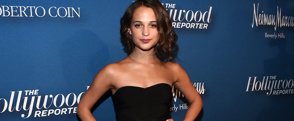 Alicia Vikander's Black Strapless Dress | 2016