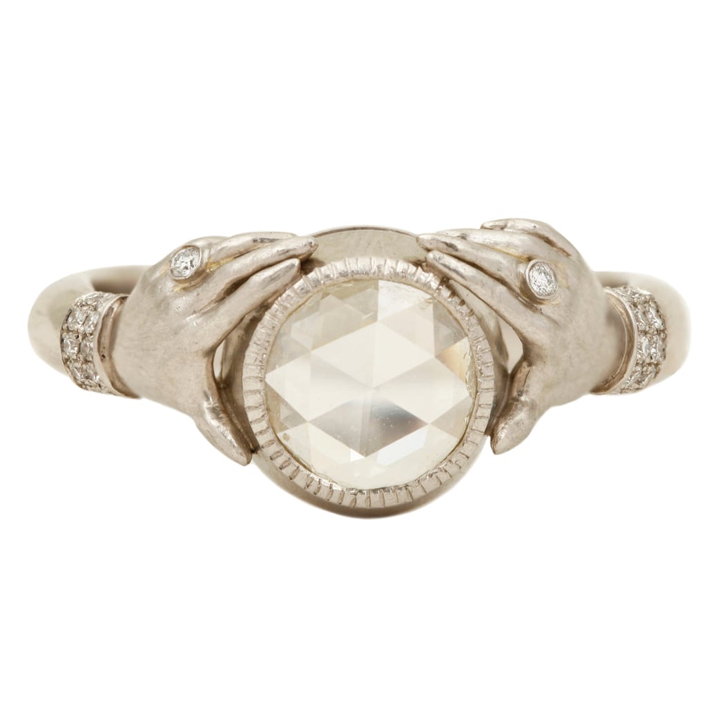 Anthony Lent Adorned Diamond Hands Engagement Ring