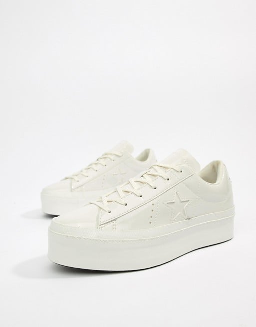 Converse One Star Platform Ox Vintage White Sneakers