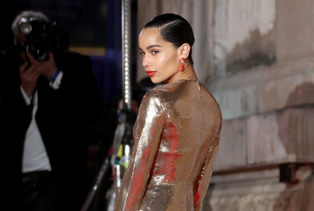 Zoë Kravitz's Gold Saint Laurent Dress at the 2020 BAFTAs