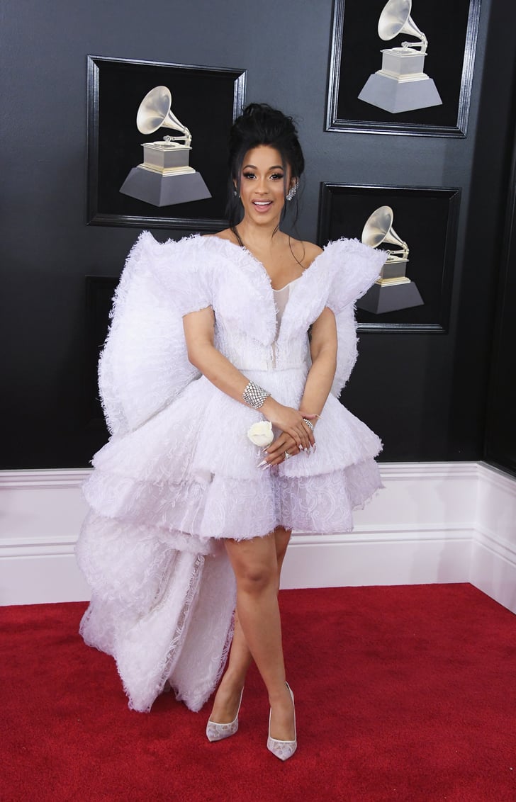 cardi b red gown