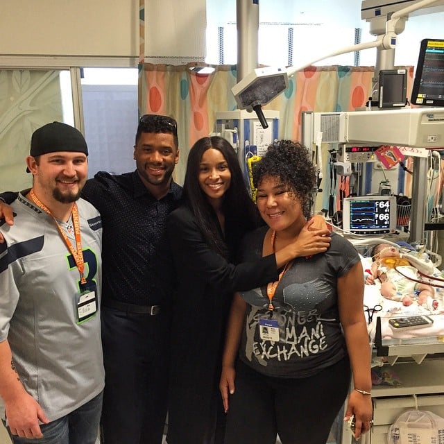 Ciara and Russell Wilson at Seattle Children's Hospital