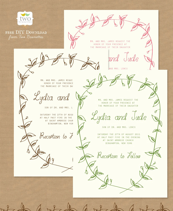 Woodland Wedding Invitation Free Printable Wedding Invitations