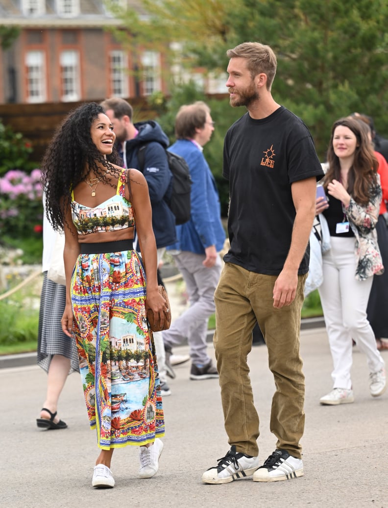 LONDON, ENGLAND - MAY 23: Vick Hope and Calvin Harris attend the Chelsea Flower Show on May 23, 2022 in London, England. (Photo by Karwai Tang/WireImage)