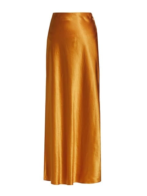 Vince Split Satin Midi-Skirt