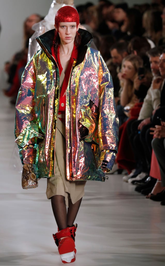 A model walked the Maison Margiela Fall 2018 runway. | Rainbow Coats ...