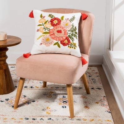 Opalhouse Embroidered Floral Square Throw Pillow
