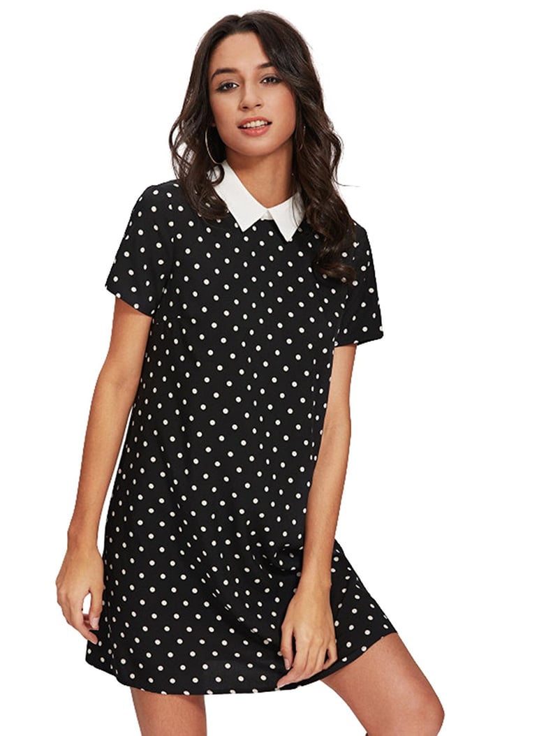 MakeMeChic Polka Dot Shift Dress