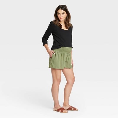 The Nines by Hatch Maternity Smocked Waistband Modal Shorts