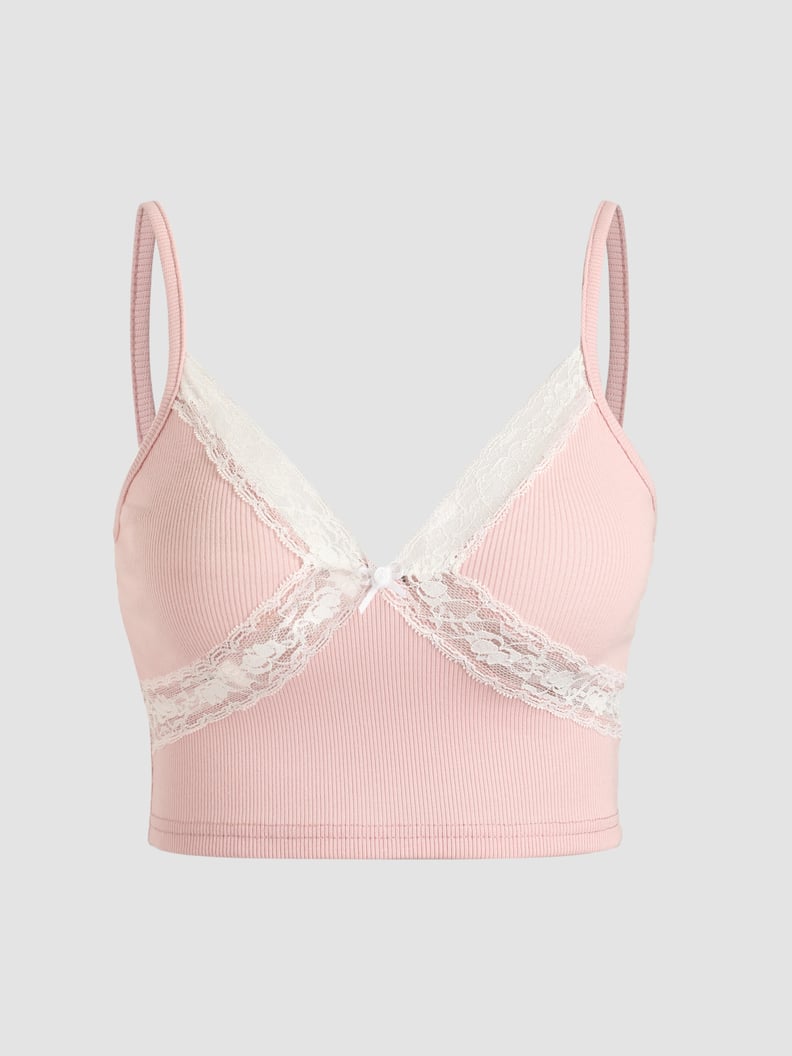 Cider Pink Lace Trimmed Cami Top