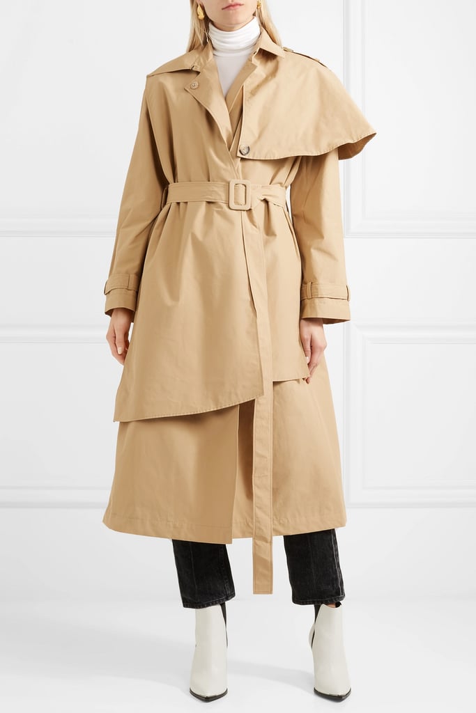 Awake Cape-Effect Cotton-Blend Trench Coat | Angelina Jolie Trench Coat ...