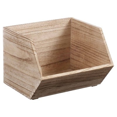 Small Stackable Wood Bin