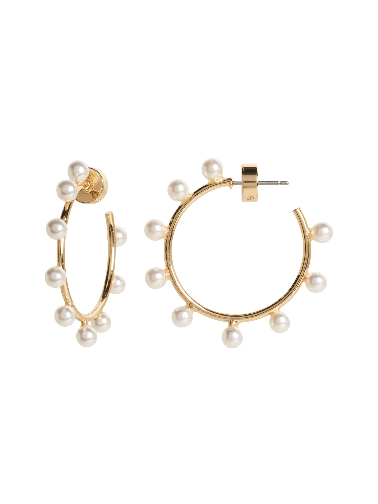 Banana republic pearl hoop earrings online