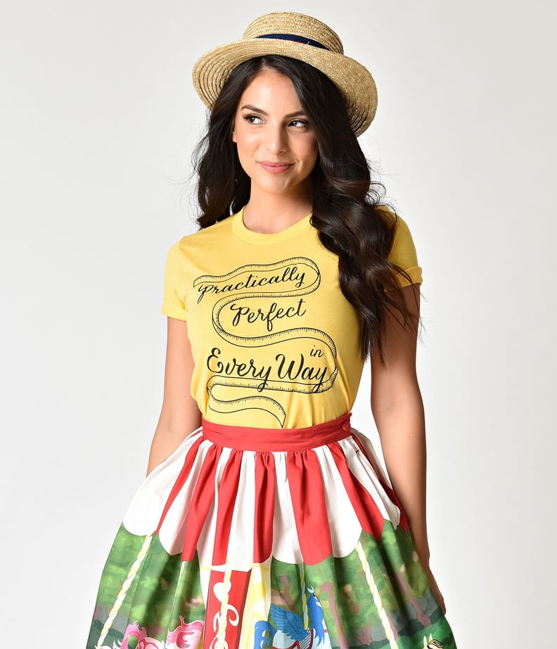 Unique Vintage Yellow Practically Perfect Short Sleeve Unisex Tee