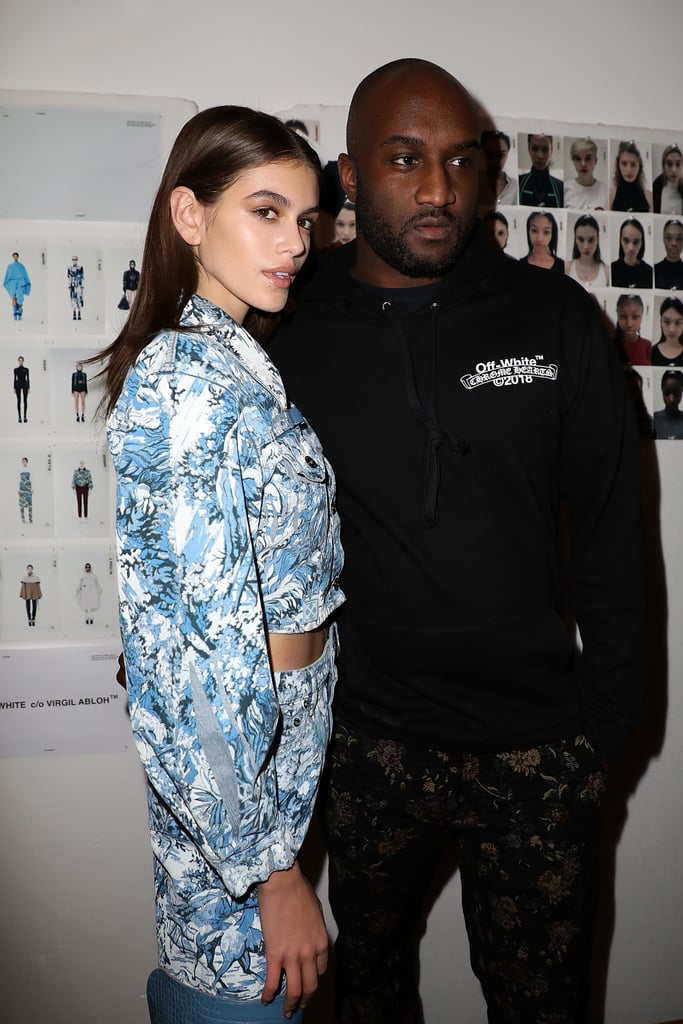 Virgil Abloh and Kaia Gerber at the Fall 2018 Off-White show.
