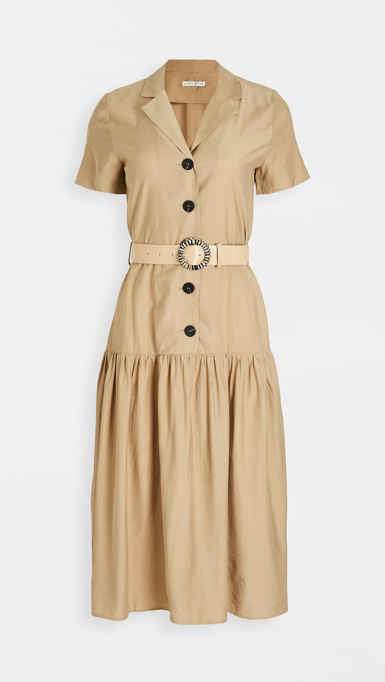 Moon River Collared Midi Dress