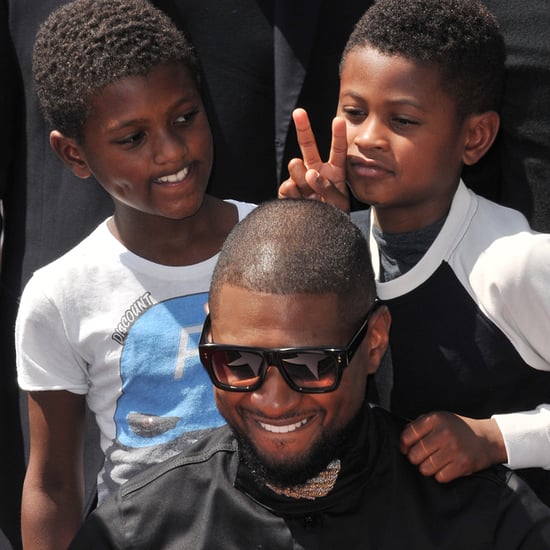 Usher and His Sons at Hollywood Walk of Fame September 2016