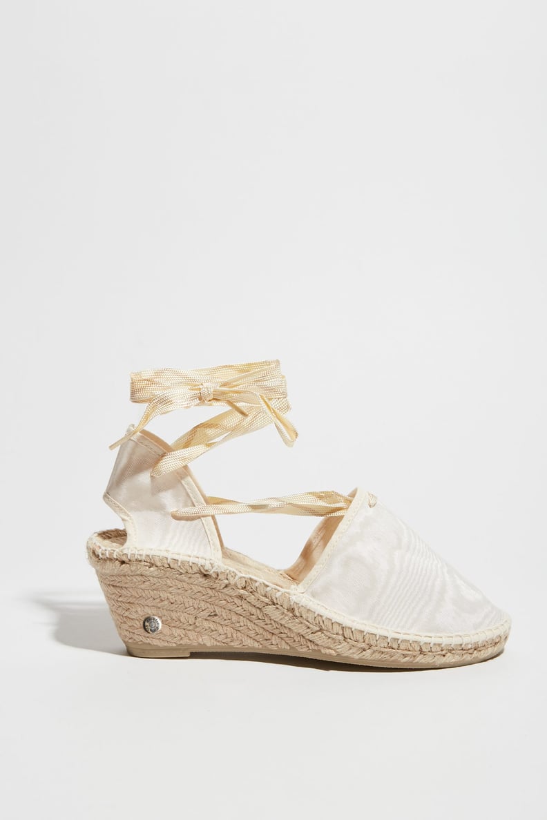 Amelie Pichard Off White Moire Wedge Espadrilles