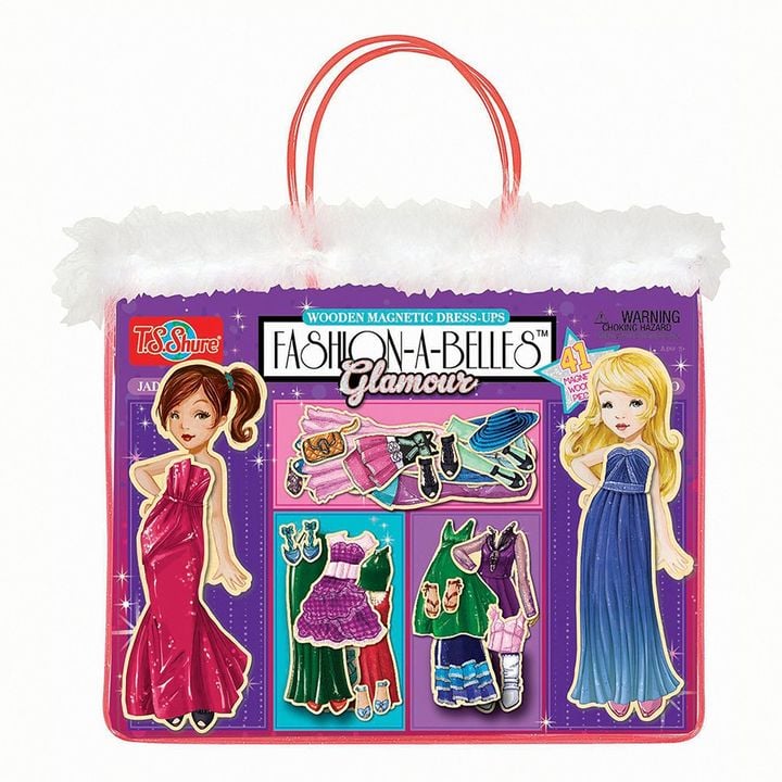 Fashion-A-Belles Glamour Wooden Magnetic Dress-Up Doll Set