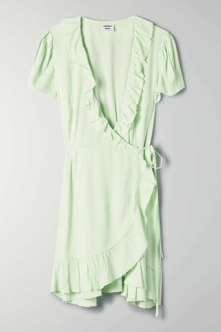 sunday best new ruffle wrap dress