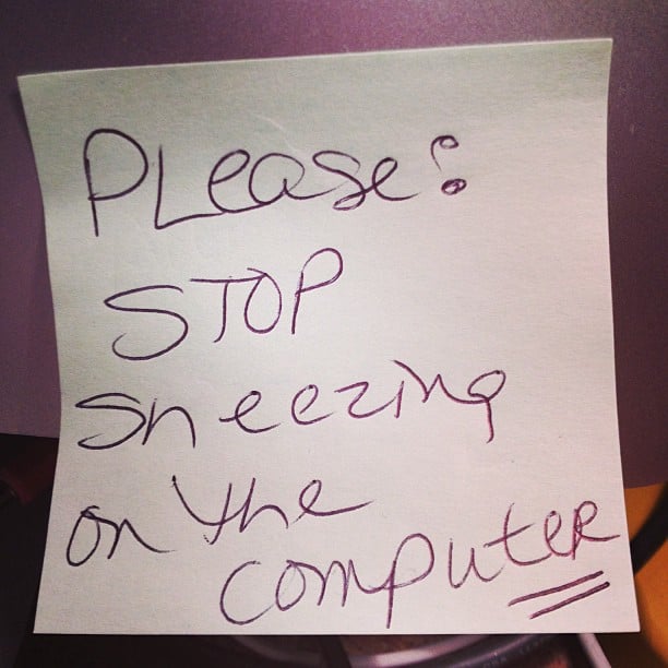 Stop With the Sneezing on Her MacBook!