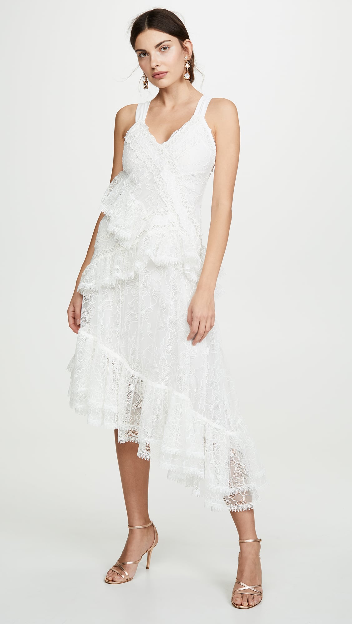 Alexis lyssa tiered ruffle lace dress clearance