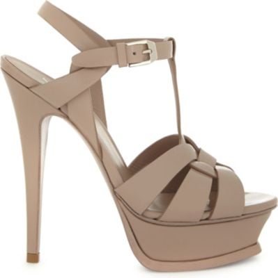 Saint Laurent Tribute Patent Leather Heeled Sandals