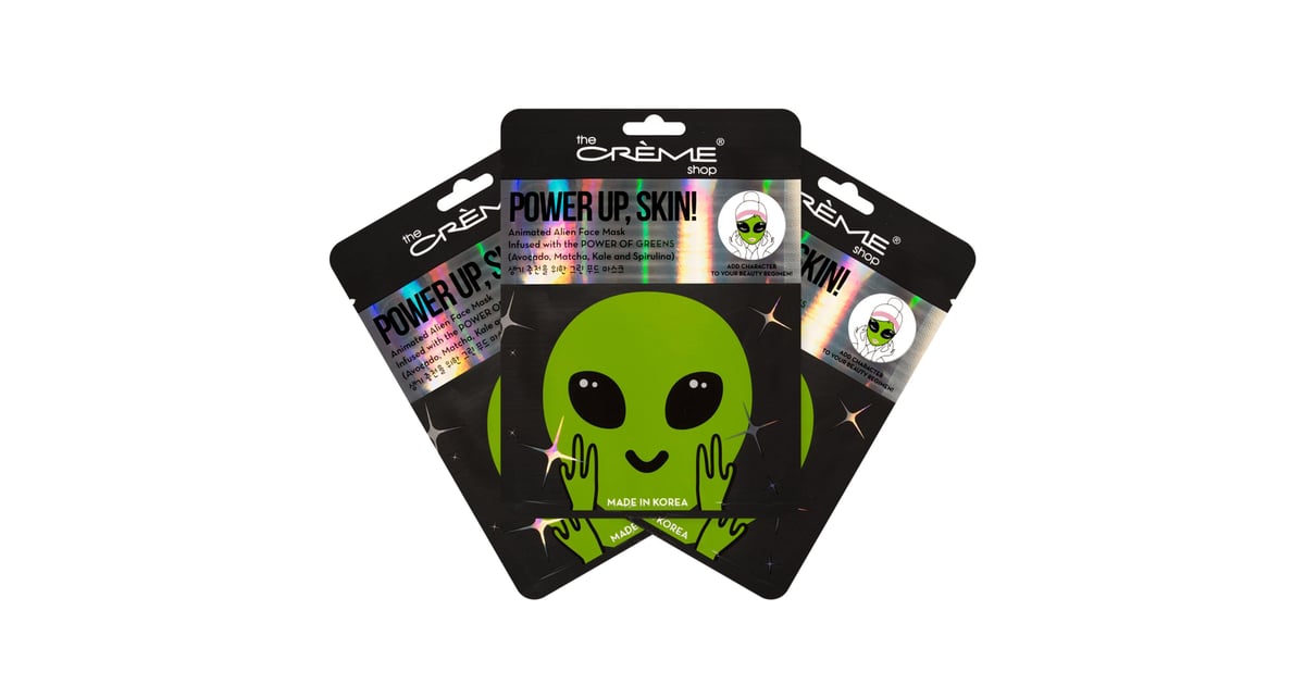 Power Up Skin Animated Alien Face Mask Power Of Greens These Alien Themed Beauty Products By The Creme Shop Are Out Of This World Adorable Popsugar Beauty Photo 2
