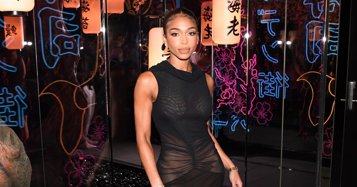 Lori Harvey Stepped Out in a Sheer Black Dress and High Spiral Heels