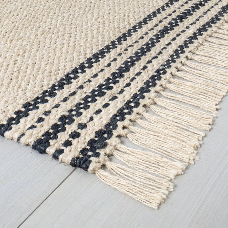 Jute Rug in Charcoal Stripe