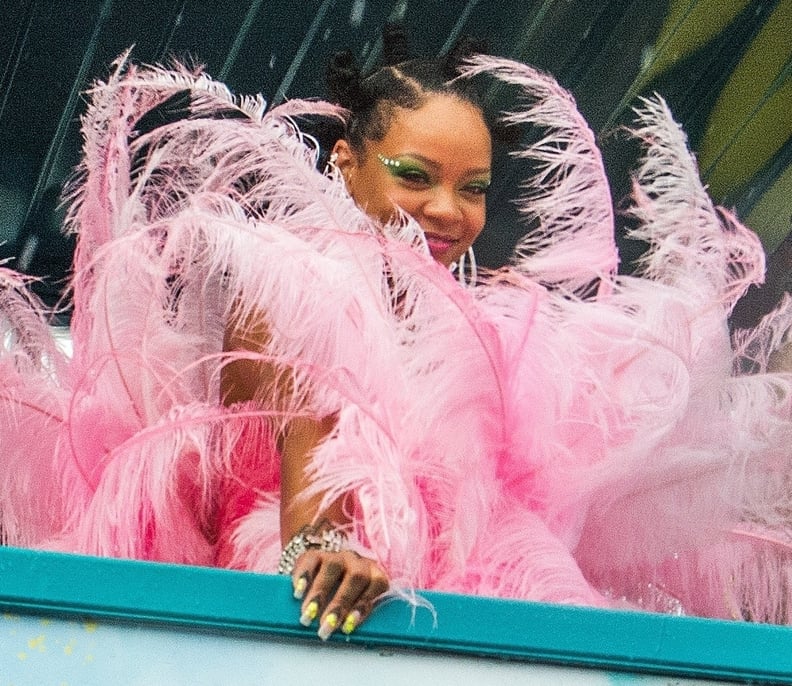 Rihanna's Neon Starry Nails