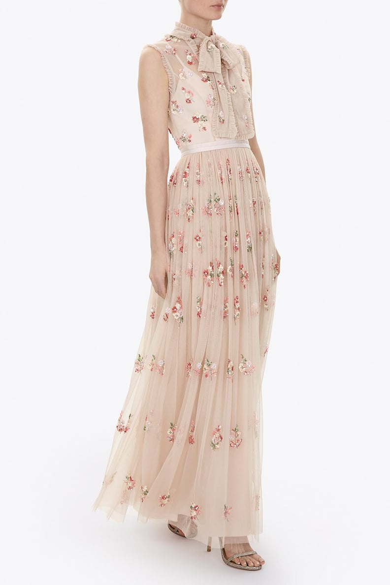 Needle & Thread Ditsy Floral Bow-Tie Tulle Gown