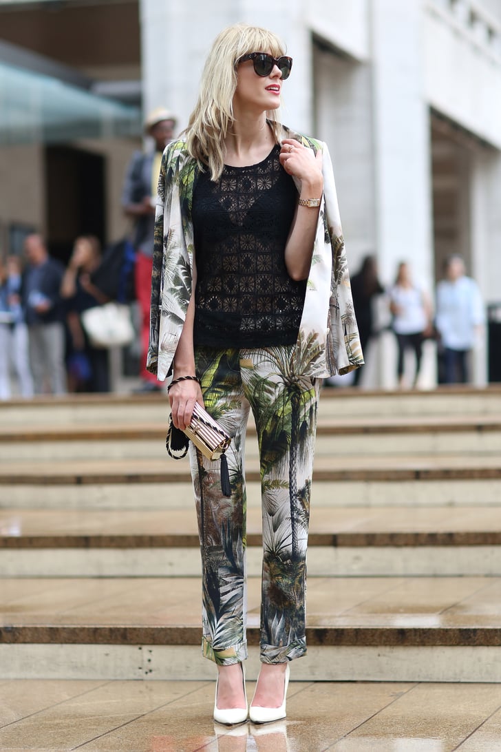 Tropical print gave this suit a cheeky-chic finish. | Fashion Week ...