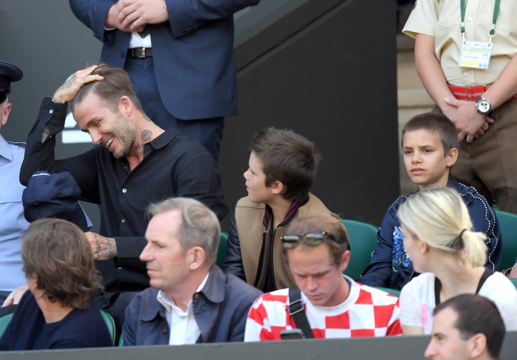 David Beckham With Sons at Wimbledon 2016
