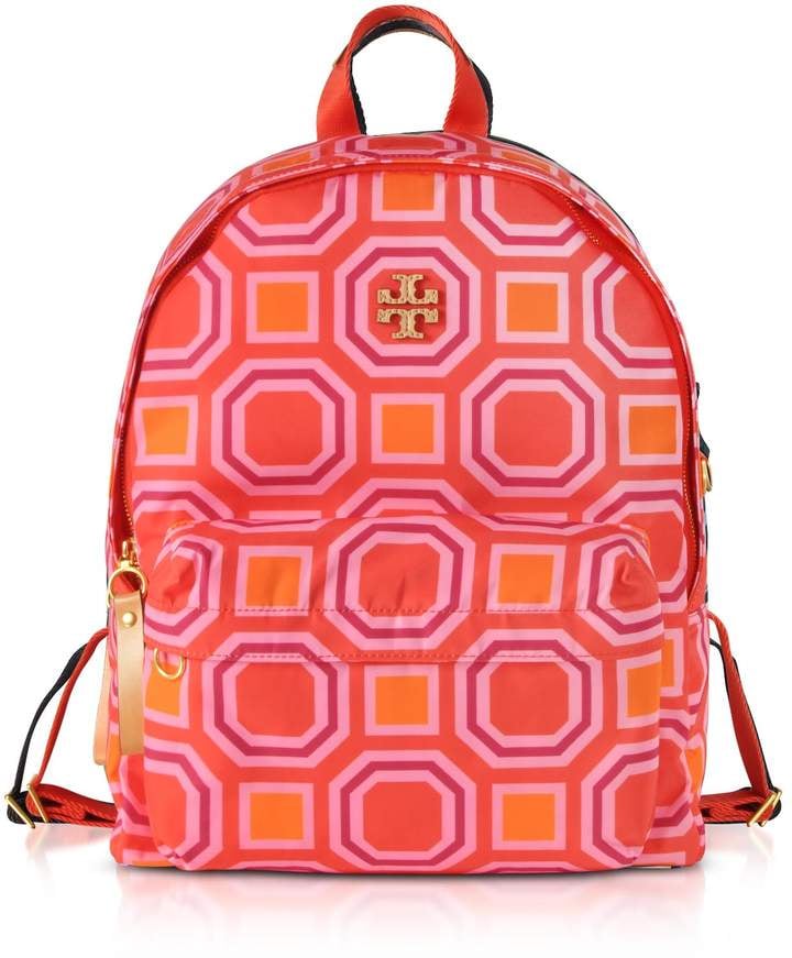 Tory Burch Octagon Square Print Nylon Backpack