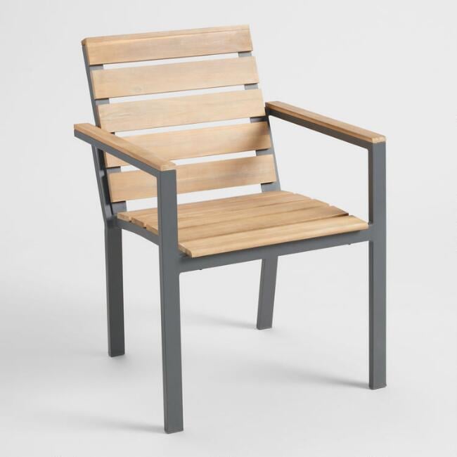 Metal and store wood outdoor chairs