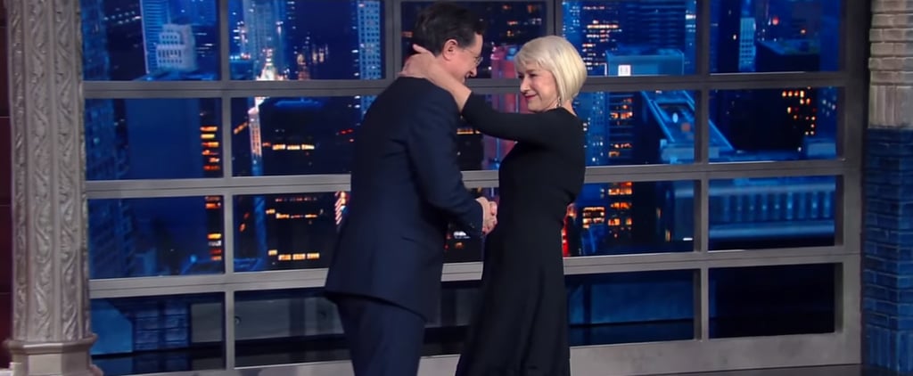 Helen Mirren Kisses Stephen Colbert on The Late Show | Video