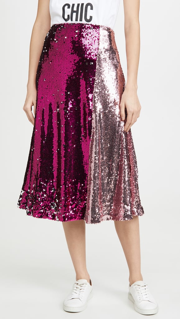 maroon sequin skirt