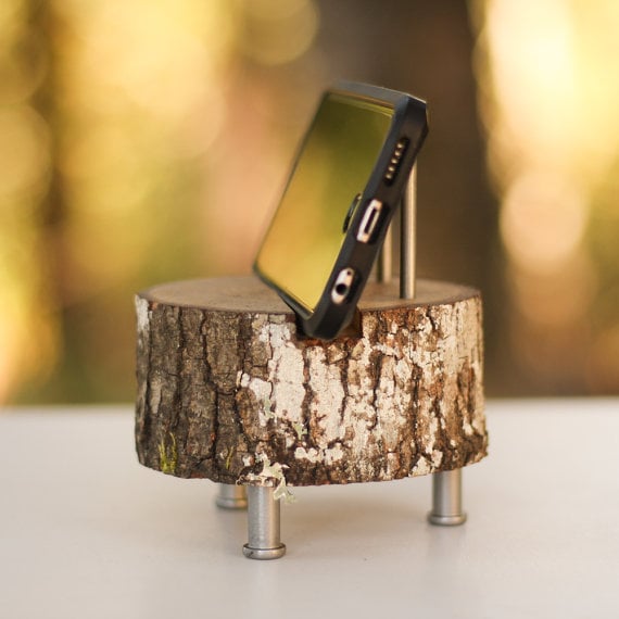 One of a kind charging dock ($30) made from a log.