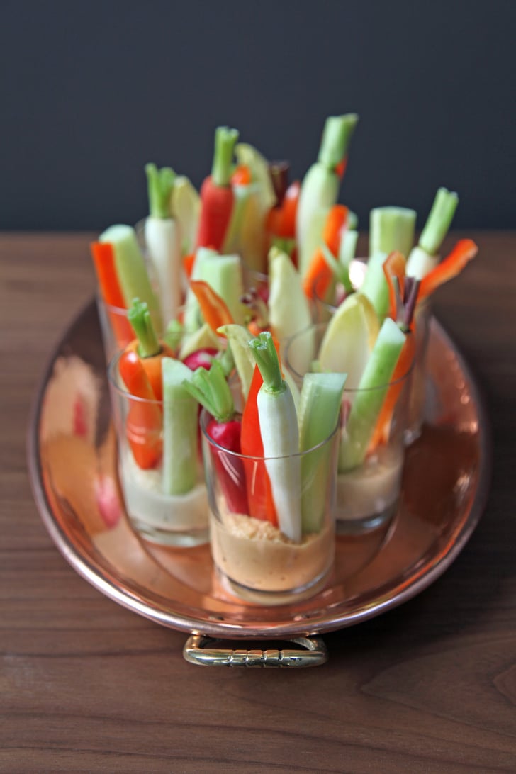 Individual Hummus and Crudites Cups Super Bowl Finger Foods