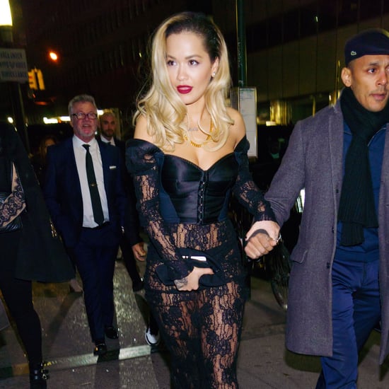 Rita Ora Sheer Lace Dress Grammys Afterparty 2018