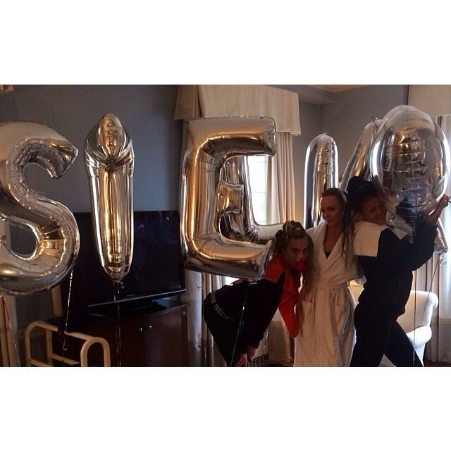 Cara, Stella, and Rihanna had fun with the designer's personalized balloons.
Source: Instagram user stellamccartney