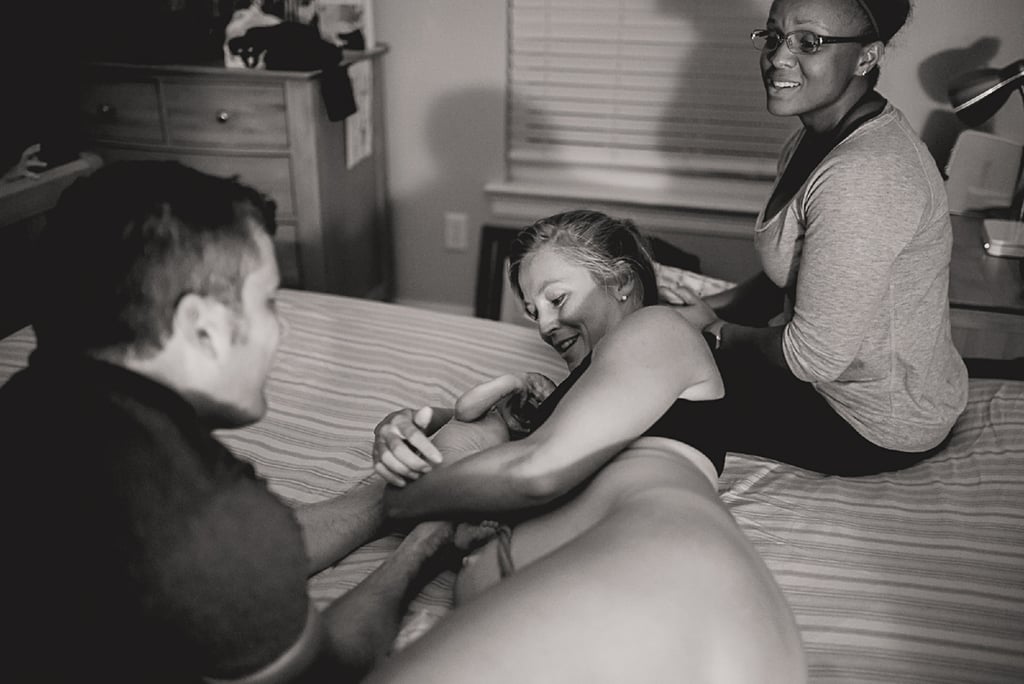 Black and White Photos of a Home Birth