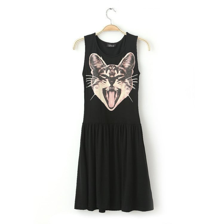 We don't know about you, but this screaming kitty dress ($23) is the best thing we've seen all day.