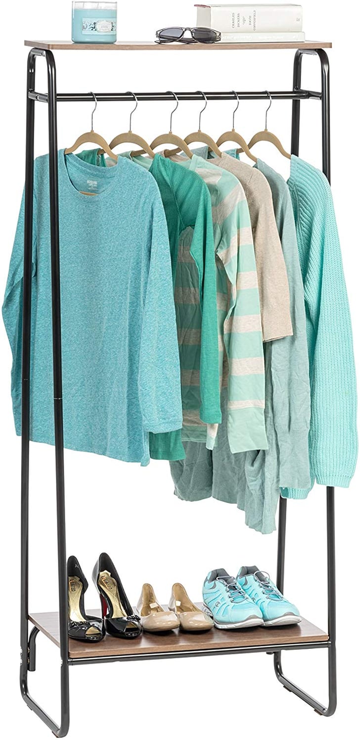 Iris USA Metal Garment Rack With 2 Wood Shelves Best Cheap and