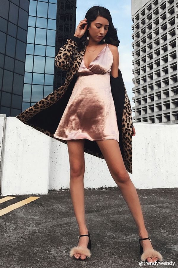 Forever 21 Sateen Surplice Cami Dress 