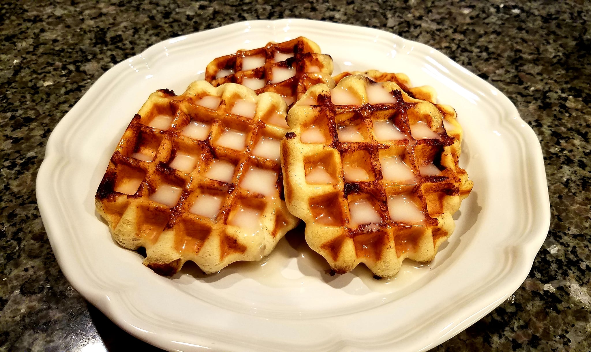 Mini Cinnamon Roll Waffles (+Video) - The Country Cook