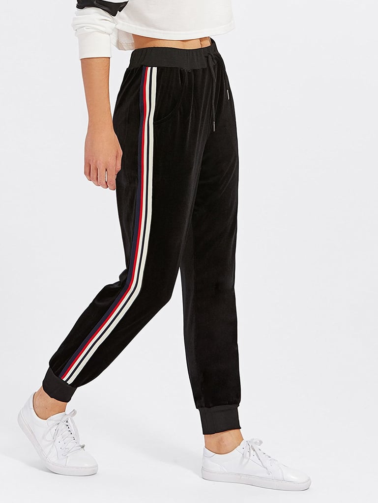 SweatyRocks Velvet Stripe Pants