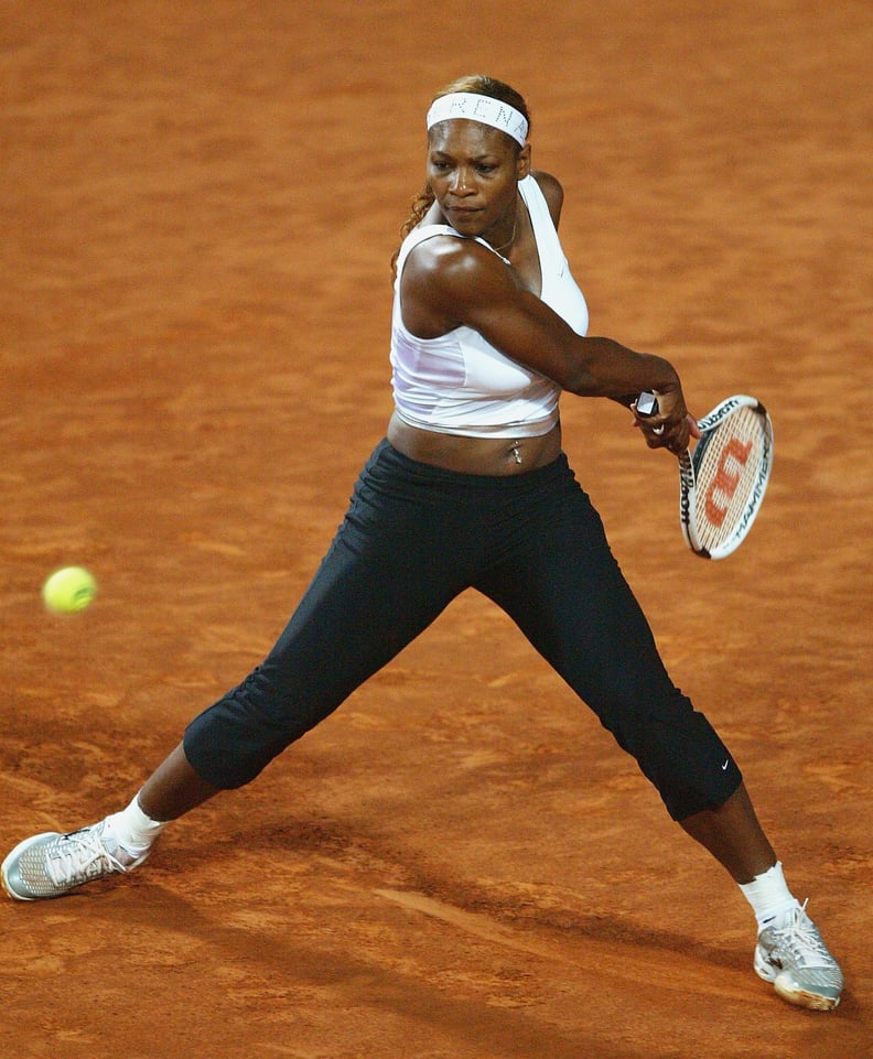 Serena Williams Wearing Black Pants at the Italia Tennis Masters in 2004